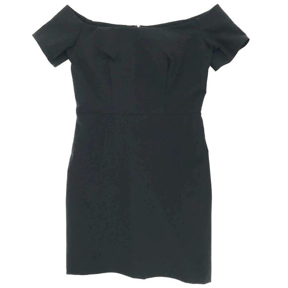 Line + Dot Cecil Black Off Shoulder Mini Dress M Party Stretch - Picture 3 of 8